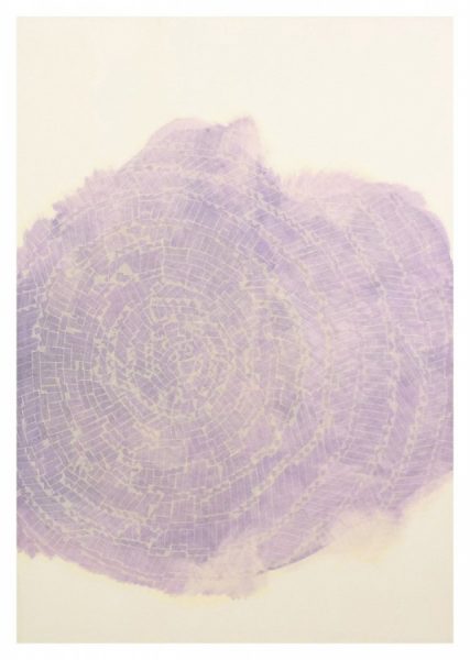 Claudio Gaddini, Spirale, 2015, tecnica mista su polietilene e polipropilene, cm. 152x107