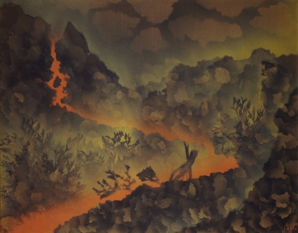 Corrado Cagli, Lava a sud-ovest, 1971, olio su tela, Roma collezione privata