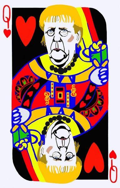 Giulia Maglionico, Poker Face, Donna di Cuori, 2017, tecnica mista su tela, cm. 130x83