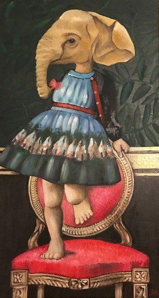Pasquale Celano, Il Topo, 2017, olio su tela, cm. 120x60