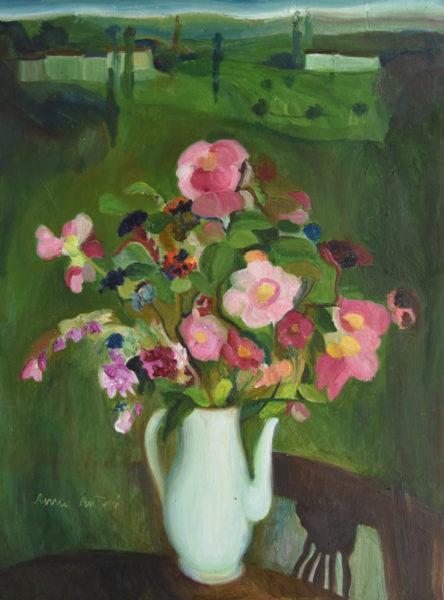 Anna Cantoni, Le rose selvatiche di Monteduro, 1960, olio su tela