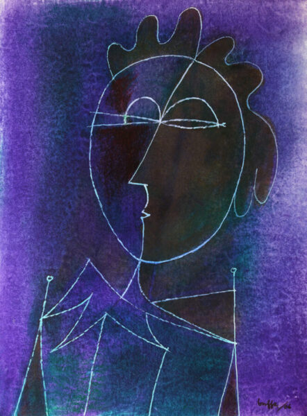 Figura. Omaggio a Picasso, 35x26, inchiostro e correttore su carta, 2006. 