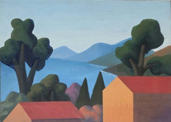 Salvo, San Nicola Arcella, 2001, olio su tavola, 25 x 35 cm