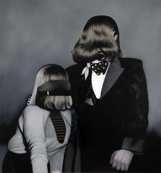 He Wei, Night Melancholy, 2024, olio su tela, 150 x 140 cm